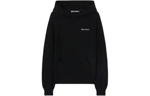 Palm Angels logo-embroidered knitted hoodie