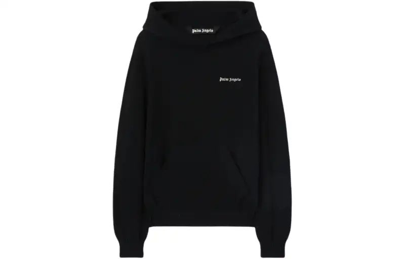 Palm Angels logo-embroidered knitted hoodie