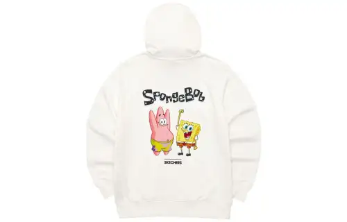 Skechers SpongeBob SquarePants Sweatshirts Unisex Marshmallow White/0074 Hooded Moderate Regular