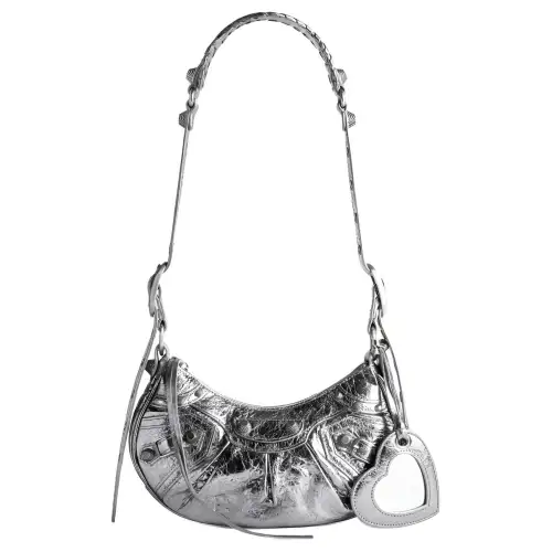 Balenciaga Le Cagole Shoulder Bag Xs Metallized Silver