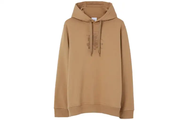 Burberry Embroidered Monogram Ekd Cotton Hoodie