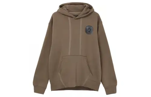 Jordan Men Paris Saint-Germain Logo Hoodie 'Brown'