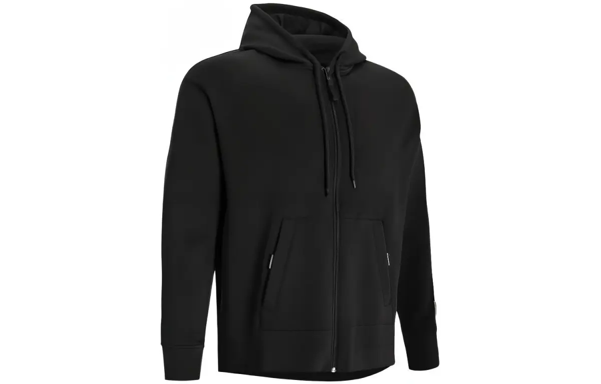 Under Armour Sweatshirts Men's Black Hooded Moderate Cardigan