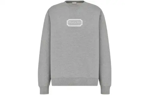 DIOR Sweatshirts Men's Gray Crew Neck Moderate Regular