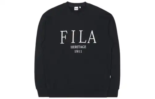 FILA Sweatshirts Men's Black Crew Neck Moderate