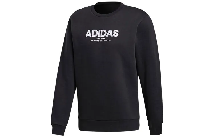 Adidas Sweatshirts Men's Black Crew Neck Moderate Straight Fit