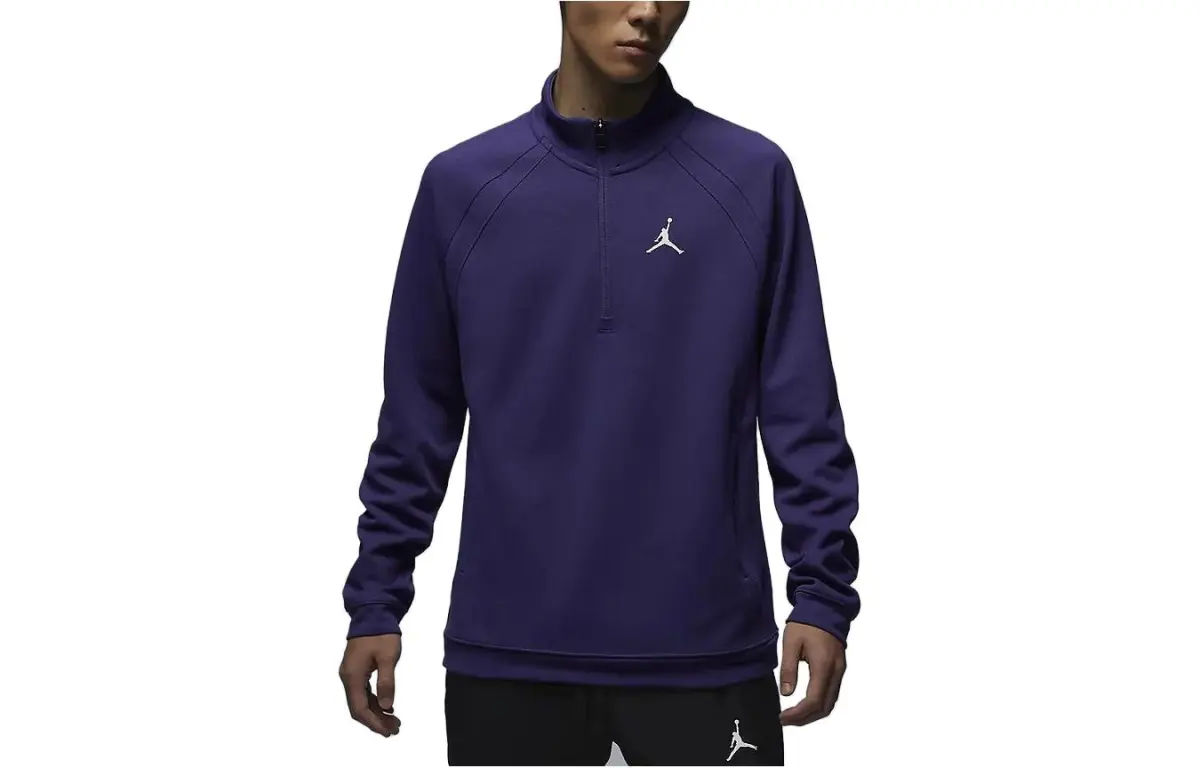 Jordan Sport Sweatshirts Men's Purple Stand Collar Moderate Straight Fit