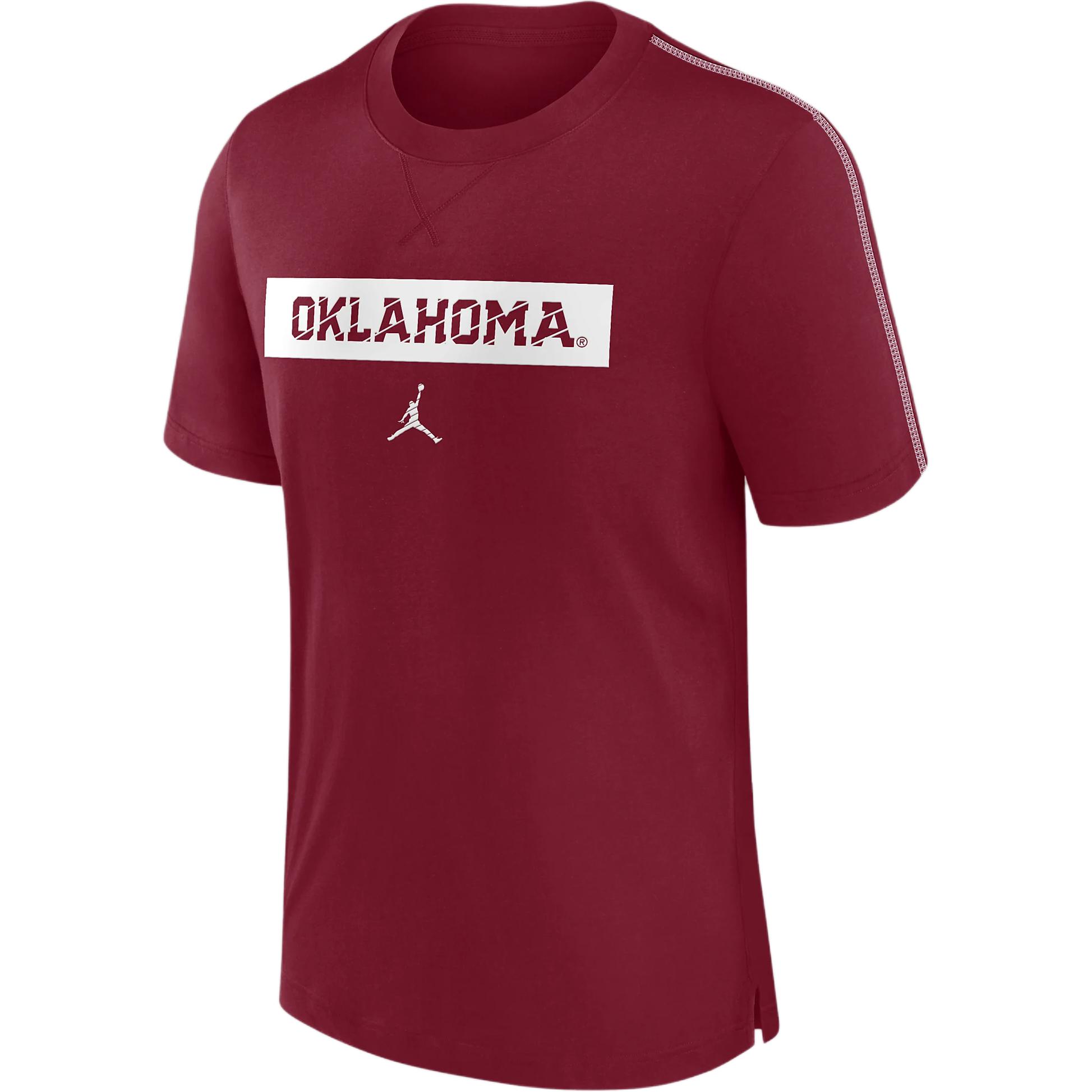 Jordan Oklahoma Sooners Sideline Player Men's Nike Dri FIT College T Shirt
