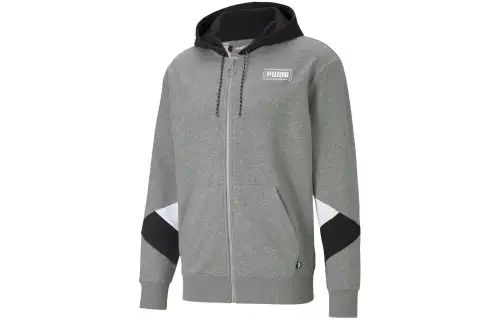 PUMA REBEL FZ HOODIE TR MEDIUM GRAY HEATHER Sweatshirt Men's Gray
