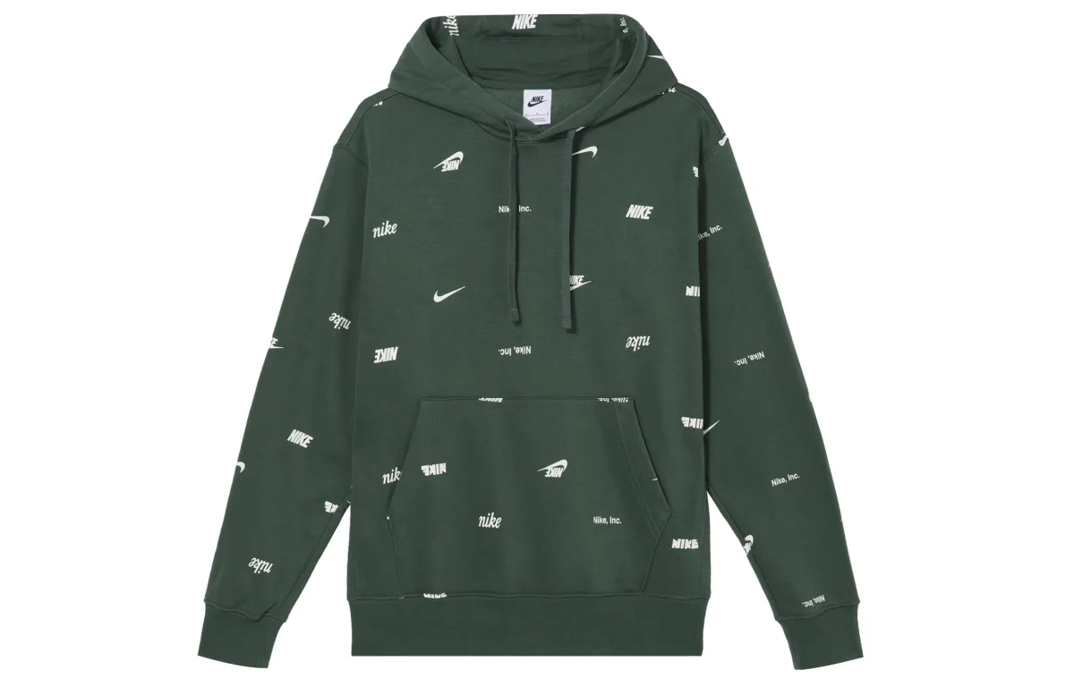 Nike Sweatshirts Men's Green Hooded Moderate Regular