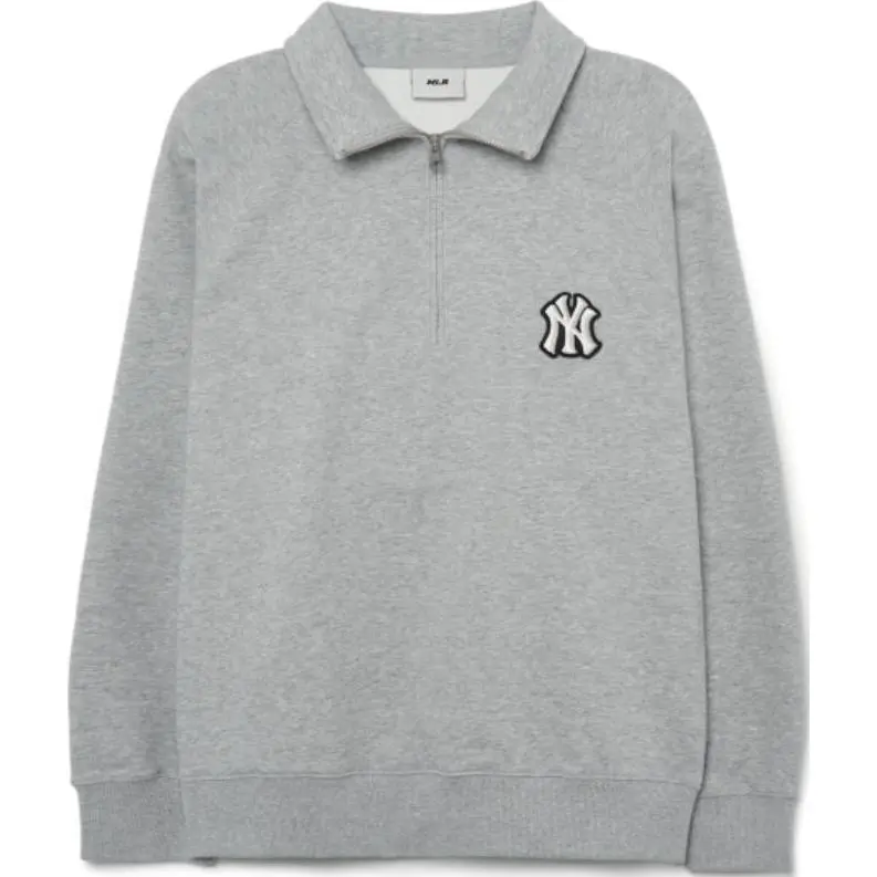 MLB Sweatshirts Unisex Gray Polo Collar Moderate Regular