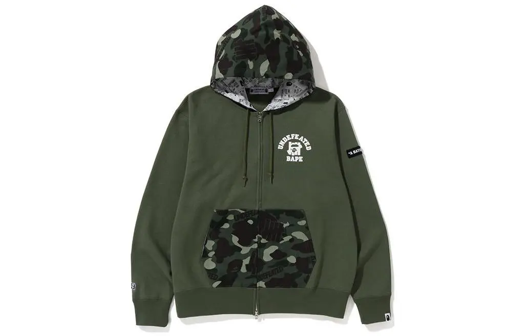 A BATHING APE X UNDEFEATED Color Camo Relaxed Zip Hoodie