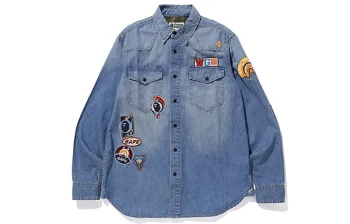 Bape Crazy Patch Denim Shirt