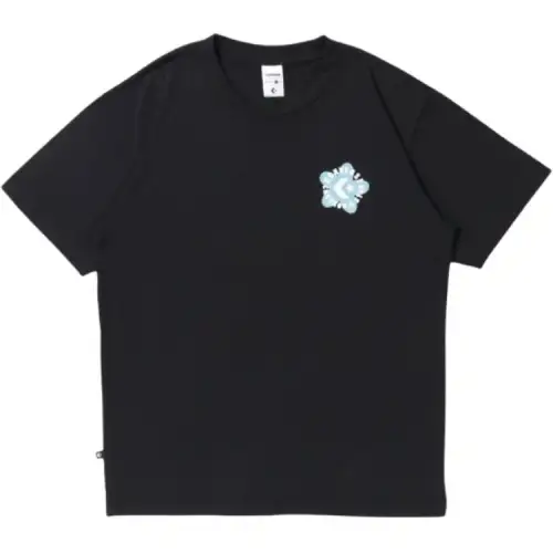 Converse T Shirts Men's Black Crew Neck Moderate Straight Fit