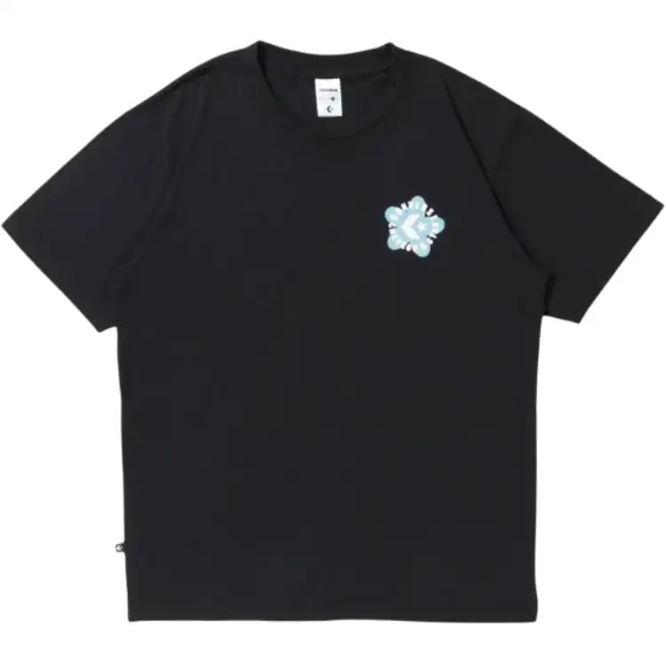 Converse T Shirts Men's Black Crew Neck Moderate Straight Fit