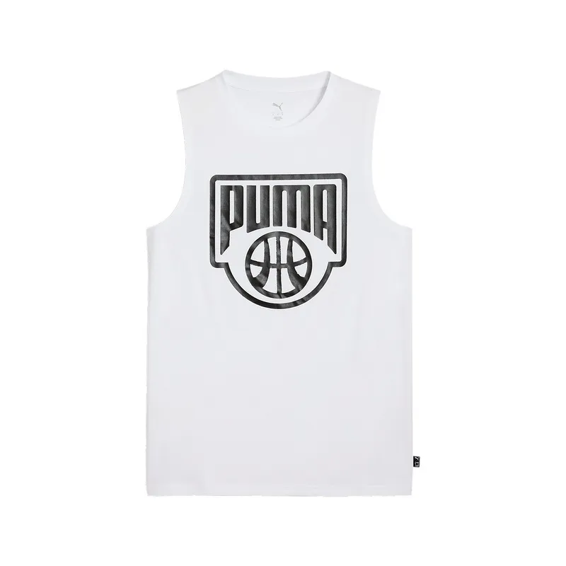 PUMA Tank Tops Men's White Crew Neck Moderate Other