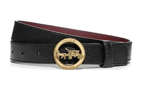 COACH Leather Belts Women's Black Width 2.5cm
