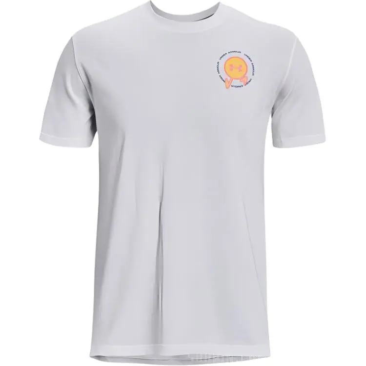 Under Armour T-Shirts Men's White Crew Neck Moderate Straight Fit