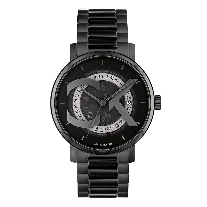 CALVIN KLEIN Wrist Watches Automatic Mechanical Movement Steel Strap 40mm Black Dial Men's Watches 30m Water Resistant