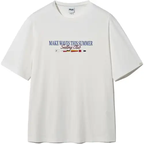 FILA T Shirts Unisex White Crew Neck