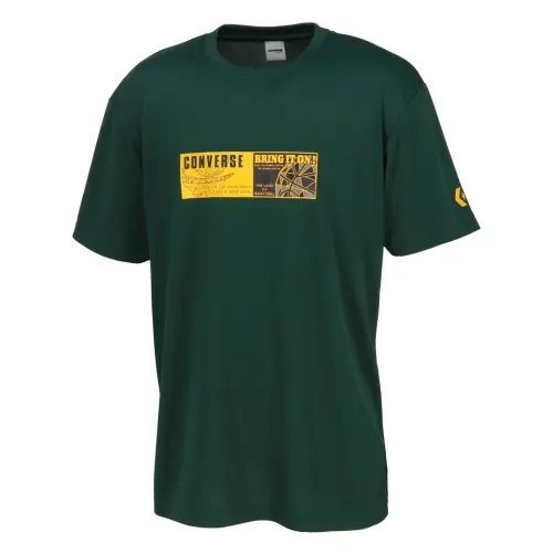 Converse T Shirts Unisex Green Crew Neck Moderate