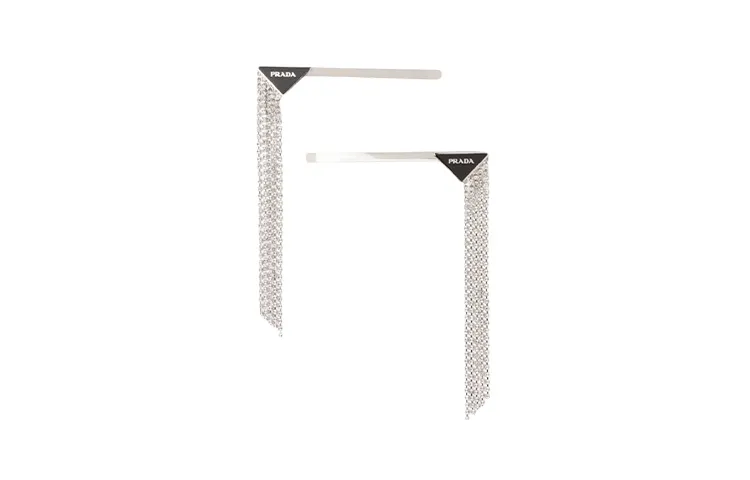 PRADA Embellished Triangle Hairpin Set