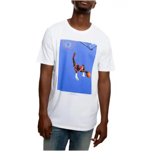 Jordan T Shirts Men's White Crew Neck Moderate Straight Fit