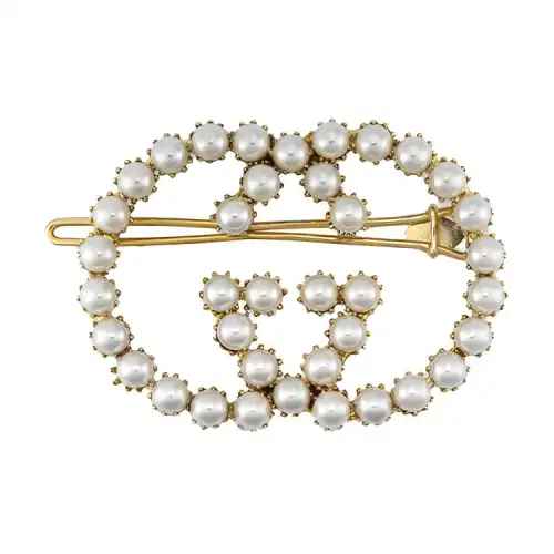 GUCCI Resin Hair Clips Women's Gold