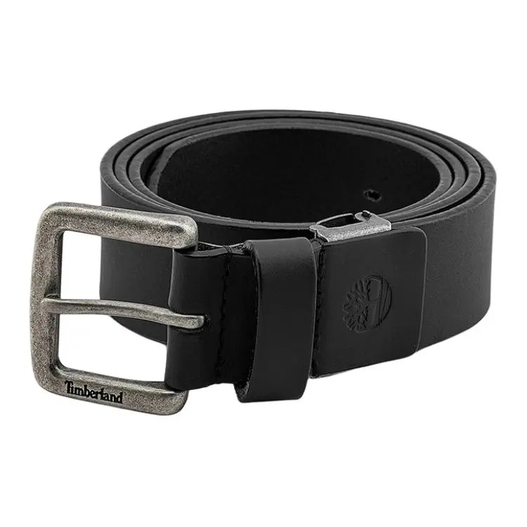 Timberland Pin Buckle Cow Leather Belts Men's Black 4cm