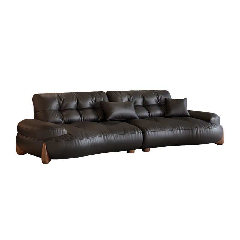Jingshan Baisui Italian minimalist leather sofa creative simplicity living room large and small apartment combination straight row retro