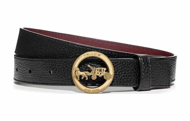 Женский ремень COACH из натуральной кожи (черный)