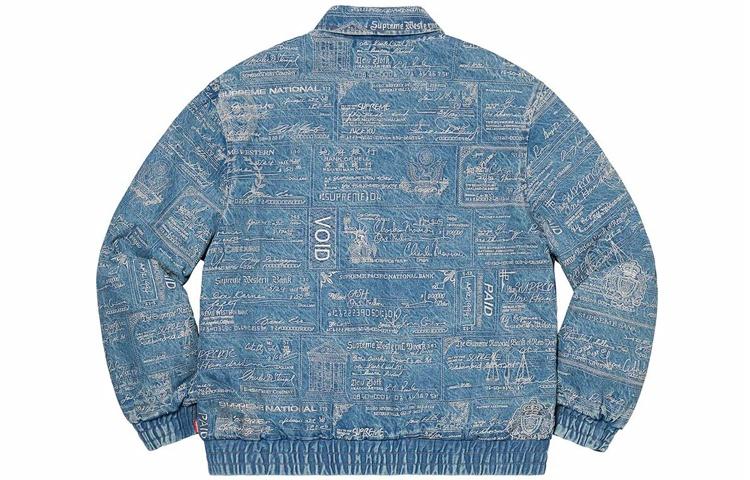 Куртка Supreme SS20 Week 3 Checks Embroidered Denim Jacket (синяя) — фото 2