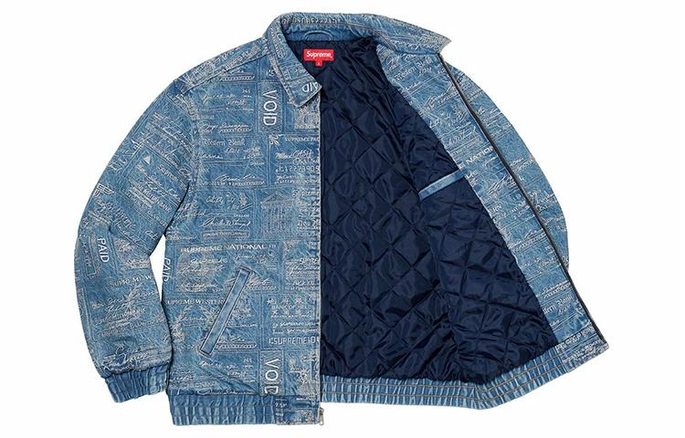 Куртка Supreme SS20 Week 3 Checks Embroidered Denim Jacket (синяя) — фото 3