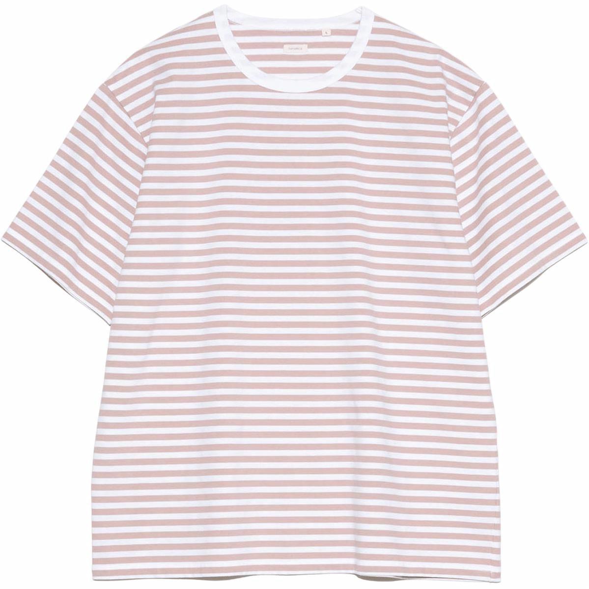 Футболка nanamica SS25 T (розовый, белый)