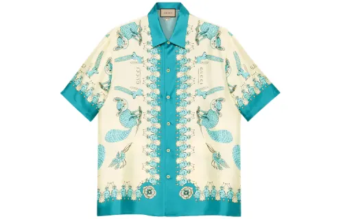 GUCCI Shirts Men's Beige Lapel Moderate Shirt