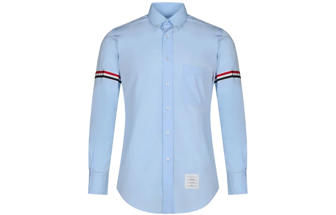 THOM BROWNE Rwb Striped Long Sleeved Shirt