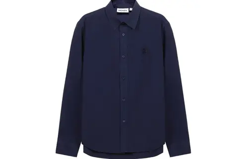 KENZO Classic Tiger Head Shirts Men's Navy Pointed Collar Moderate Other