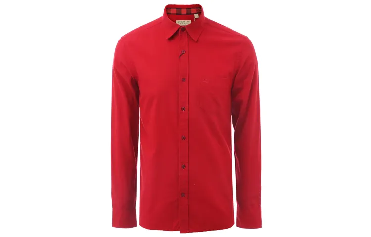 Burberry Shirts Men's Red Pointed Collar Moderate Other
