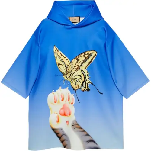 GUCCI Illustration-print Half-sleeves Hoodie