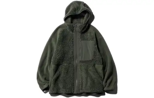 UNIQLO X White Mountaineering Sweatshirts Unisex Dark Green Hooded Moderate Cardigan