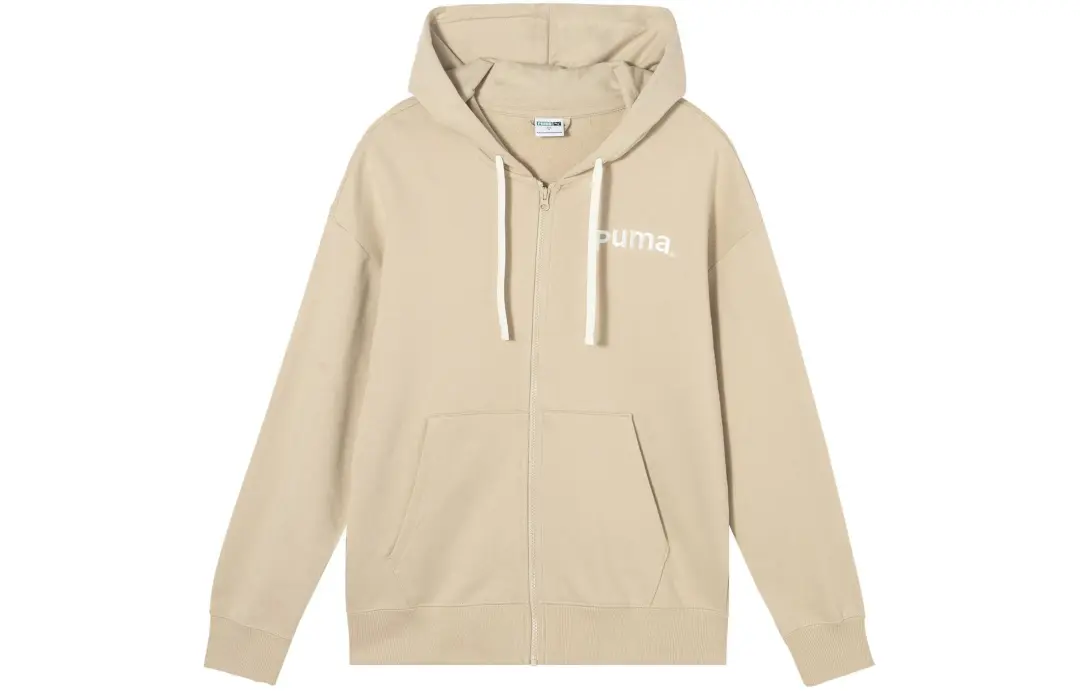 PUMA Sports Life Collection TEAM FZ HOODIE TR Sweatshirt Unisex Ecru