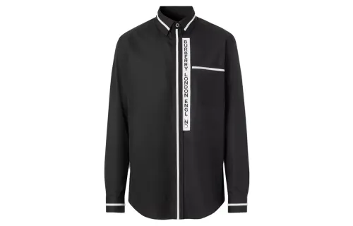Burberry Shirts Men's Black Lapel Moderate Other