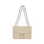 GUCCI Litchi Grain Cow Leather Shoulder Bag, Crossbody Bag Large Women's White