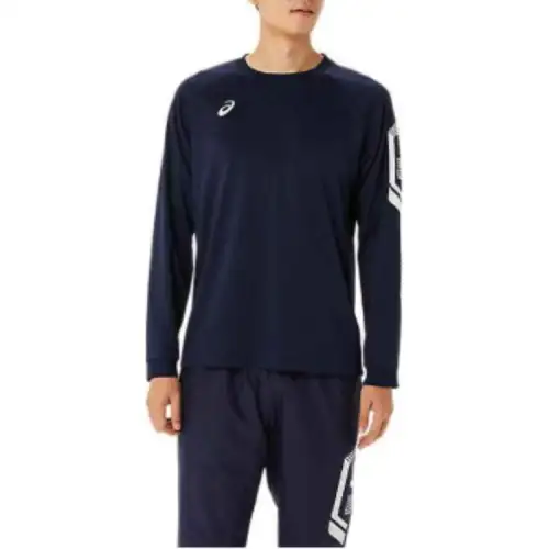 ASICS T Shirts Men's Blue Crew Neck Moderate Straight Fit