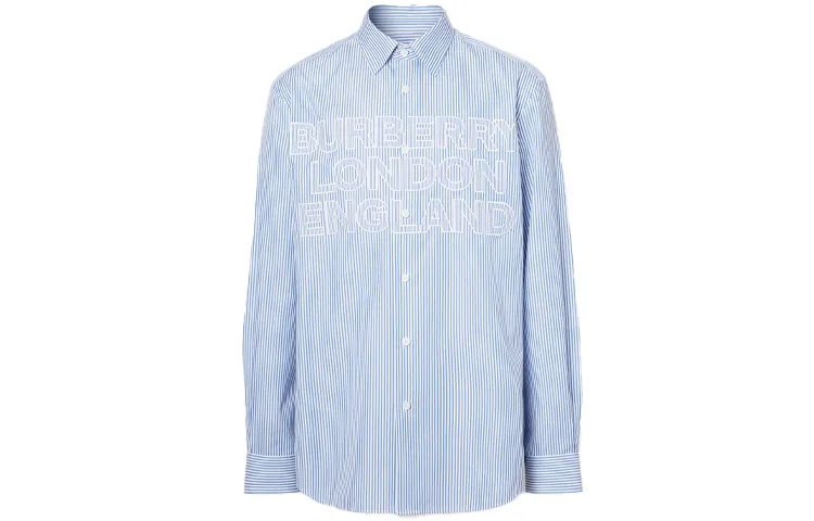 Burberry Shirts Men's Blue Pointed Collar Moderate Other