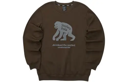 Skechers Funny Monster Sweatshirts Unisex Hot Melt Chocolates/02Z9 Crew Neck Moderate Regular