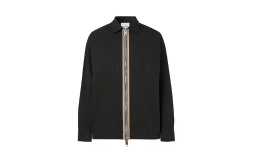 Burberry Shirts Men's Black Lapel Moderate Other