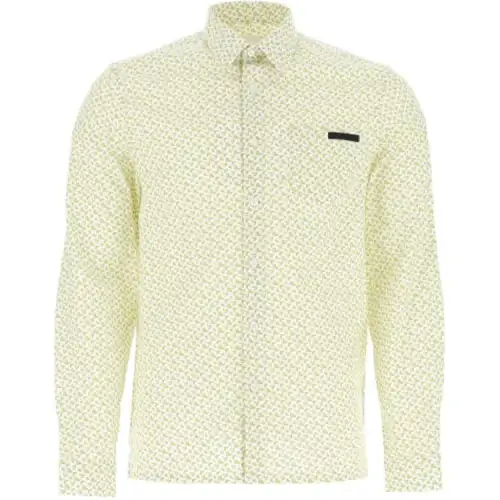PRADA Shirts Men's Yellow Pointed Collar Moderate Other