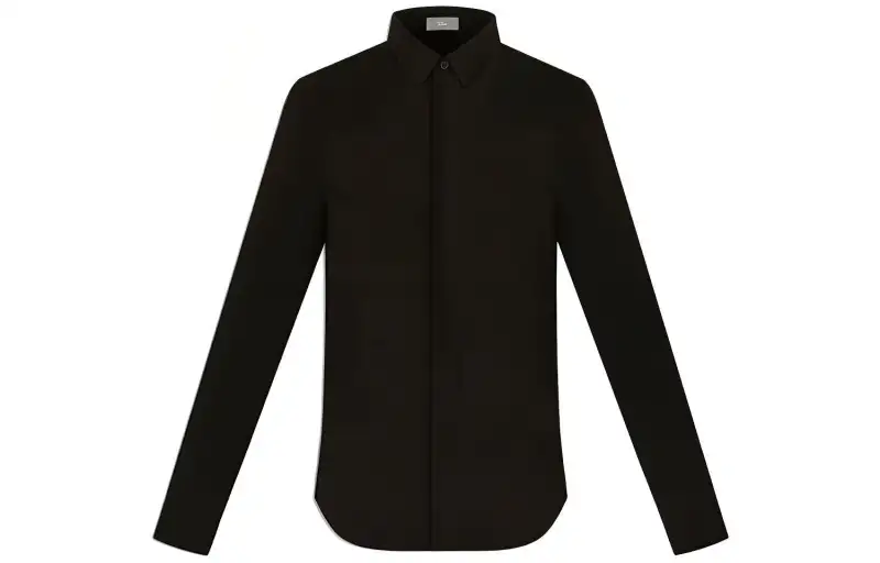 DIOR Quarterly New Products Shirts Men's Black Pointed Collar Moderate Shirt