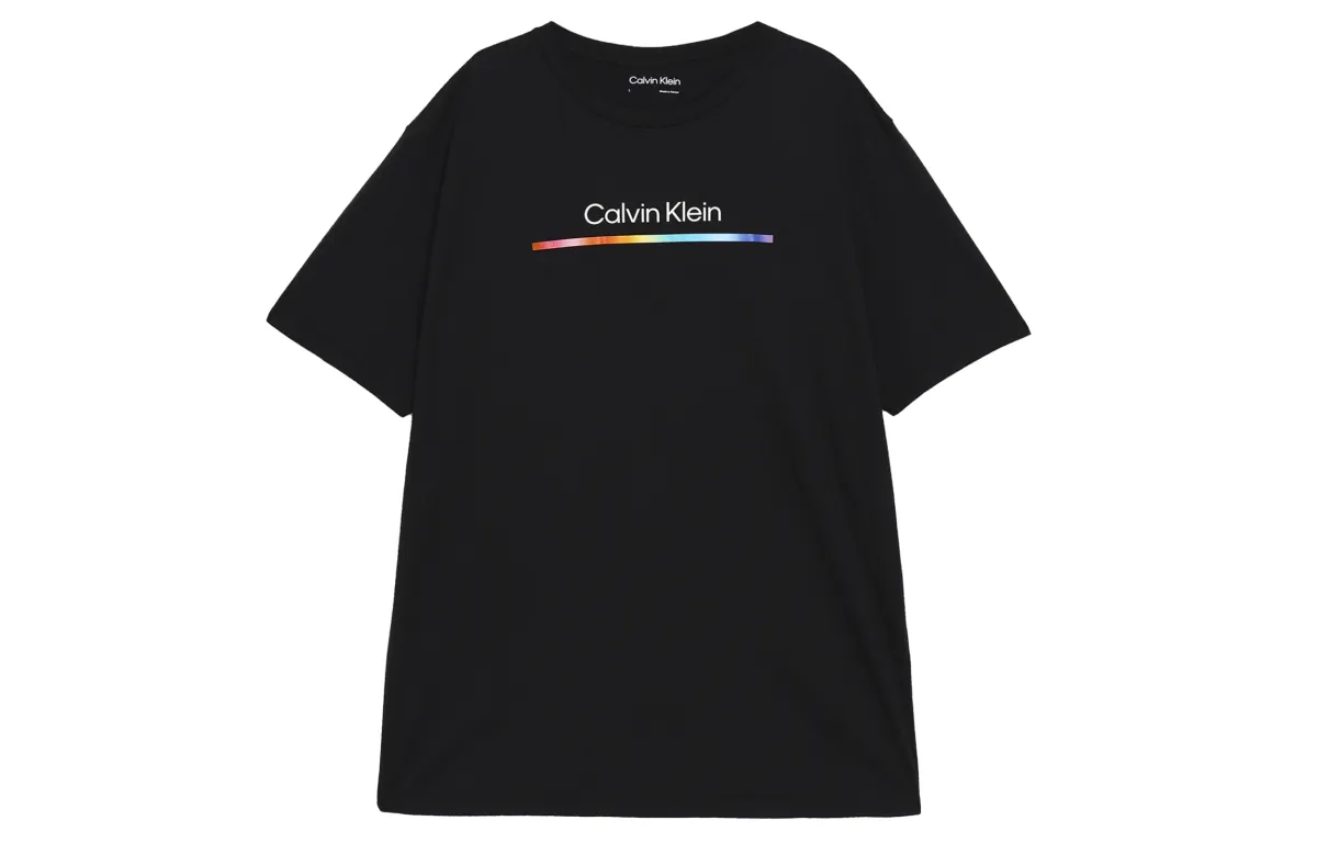 CALVIN KLEIN Rainbow Series T Shirt Men's Space Black